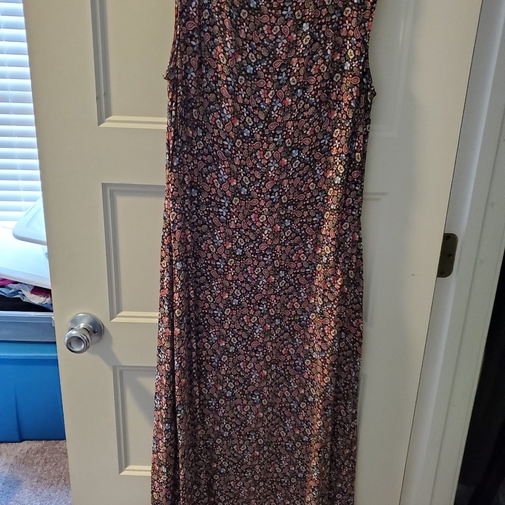 Loft dress tiny flower print high slit